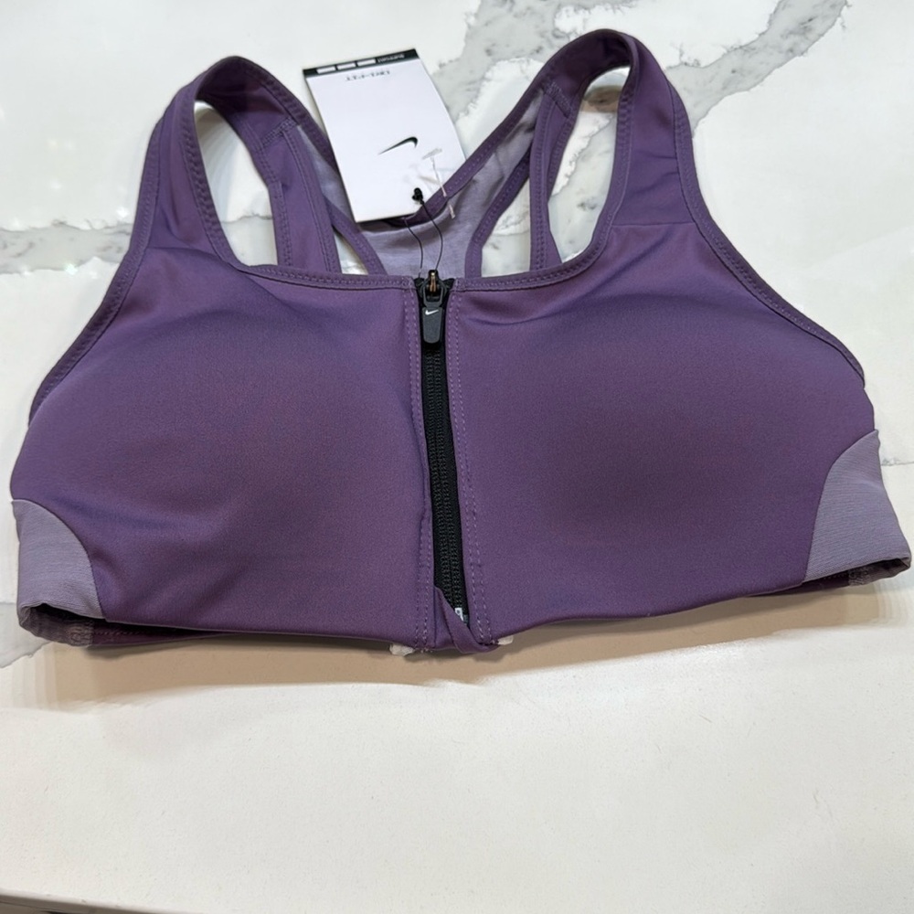Nike Purple High-Impact Sports Bra with Front Zipper NEW B36-23